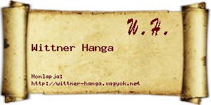 Wittner Hanga névjegykártya